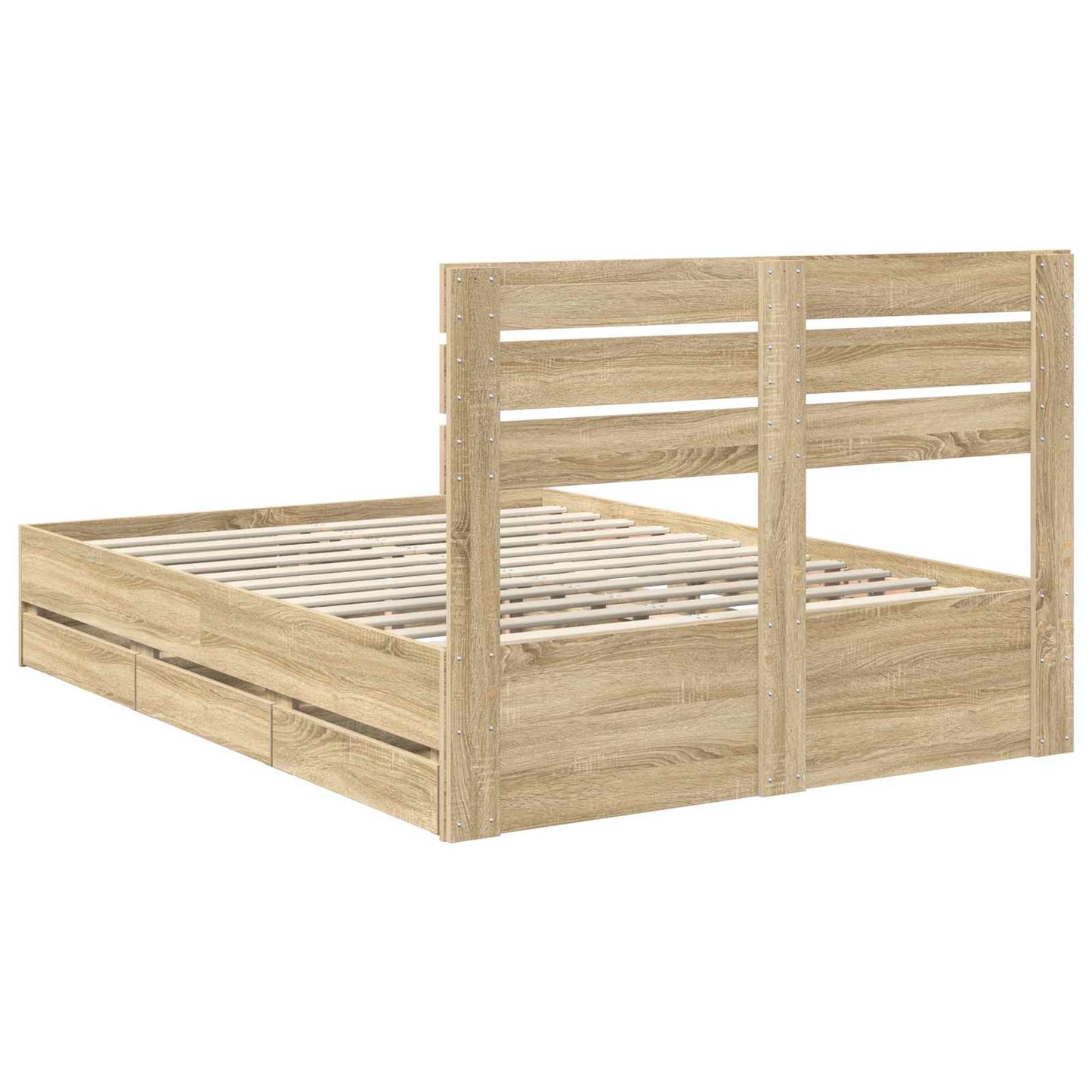Bedframe met lade Sonoma Eiken 150 x 200 cm Ingenieurshout