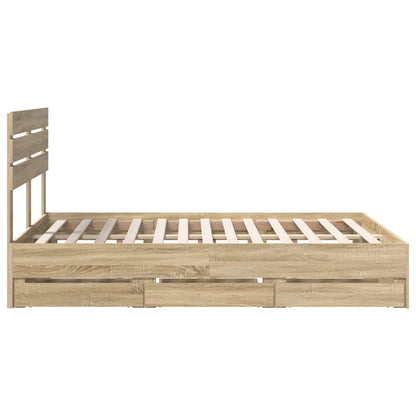 Bedframe met lade Sonoma Eiken 150 x 200 cm Ingenieurshout
