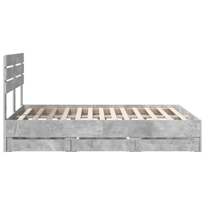 Bedframe met lade Beton Grijs 150 x 200 cm Ingenieurshout