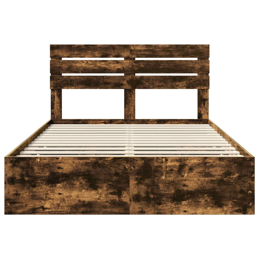 Bedframe met lade Gerookt eiken 150 x 200 cm Ingenieurshout