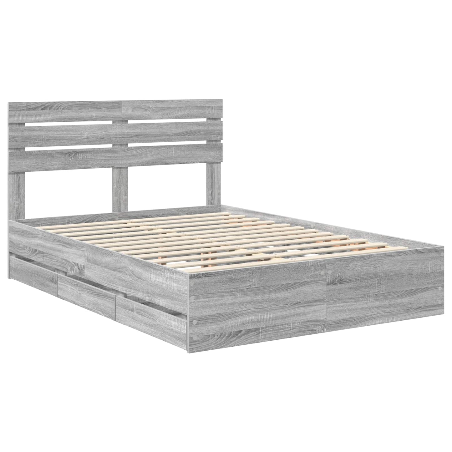 Bedframe met lade Grijs Sonoma 150 x 200 cm Ingenieurshout
