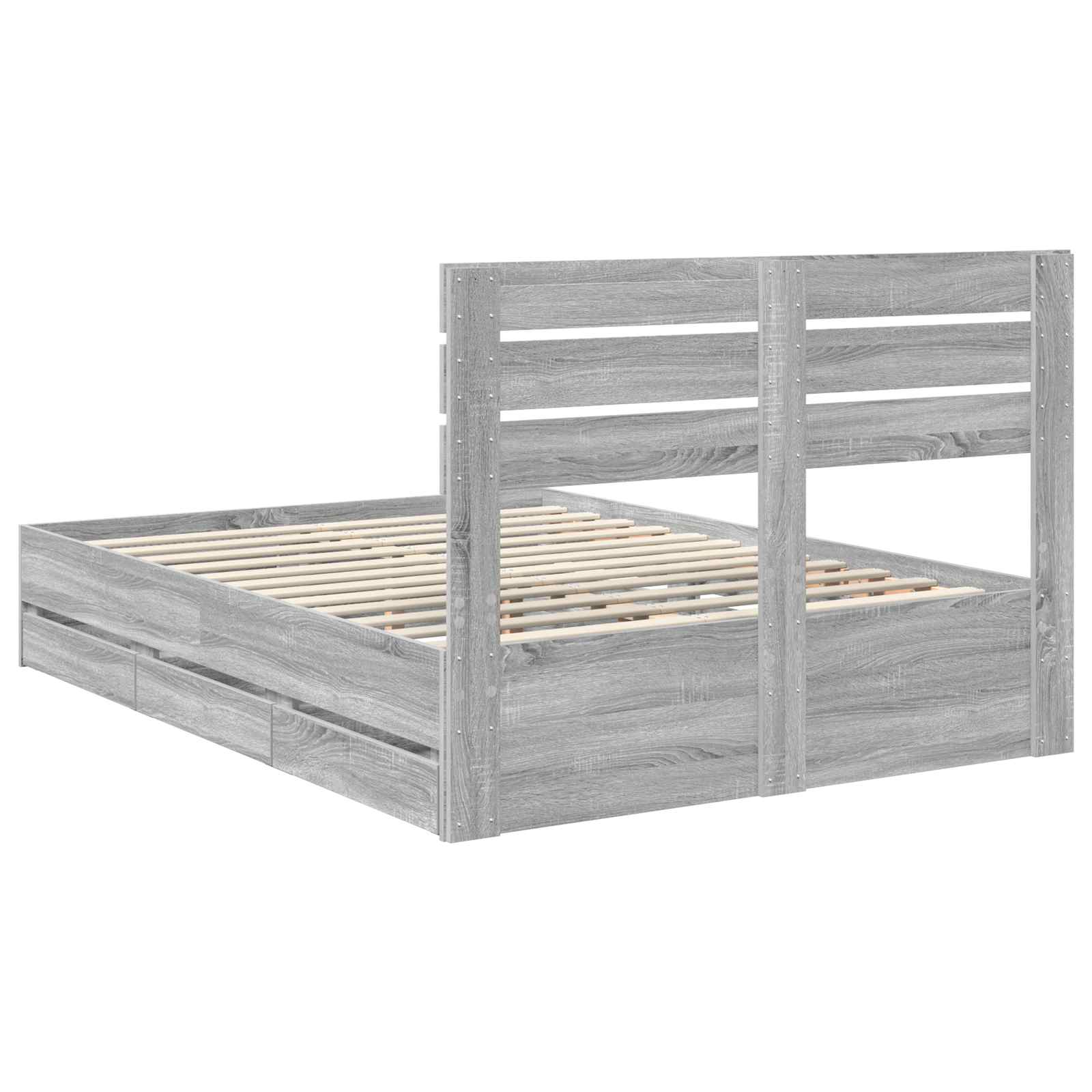 Bedframe met lade Grijs Sonoma 150 x 200 cm Ingenieurshout