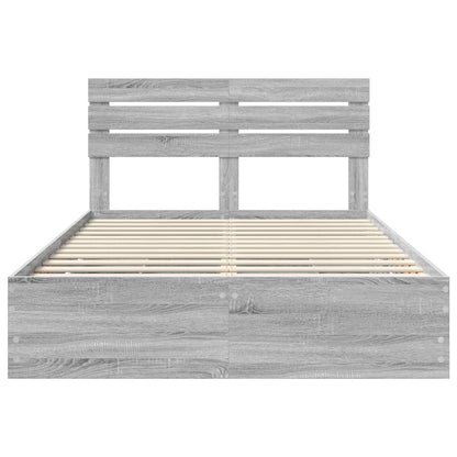 Bedframe met lade Grijs Sonoma 150 x 200 cm Ingenieurshout