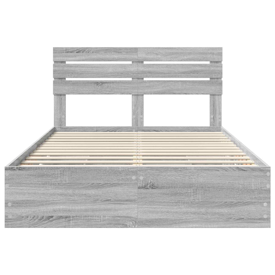 Bedframe met lade Grijs Sonoma 150 x 200 cm Ingenieurshout