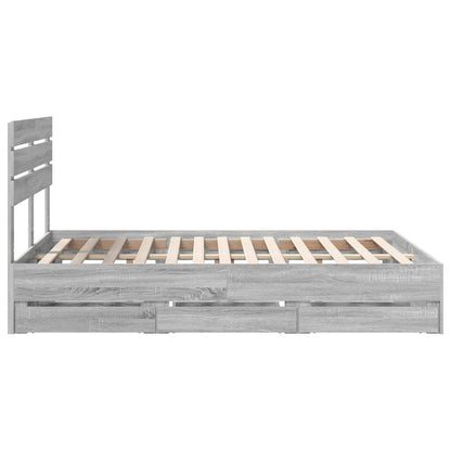 Bedframe met lade Grijs Sonoma 150 x 200 cm Ingenieurshout