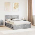 Bedframe 140x200 cm beton grijs met lade