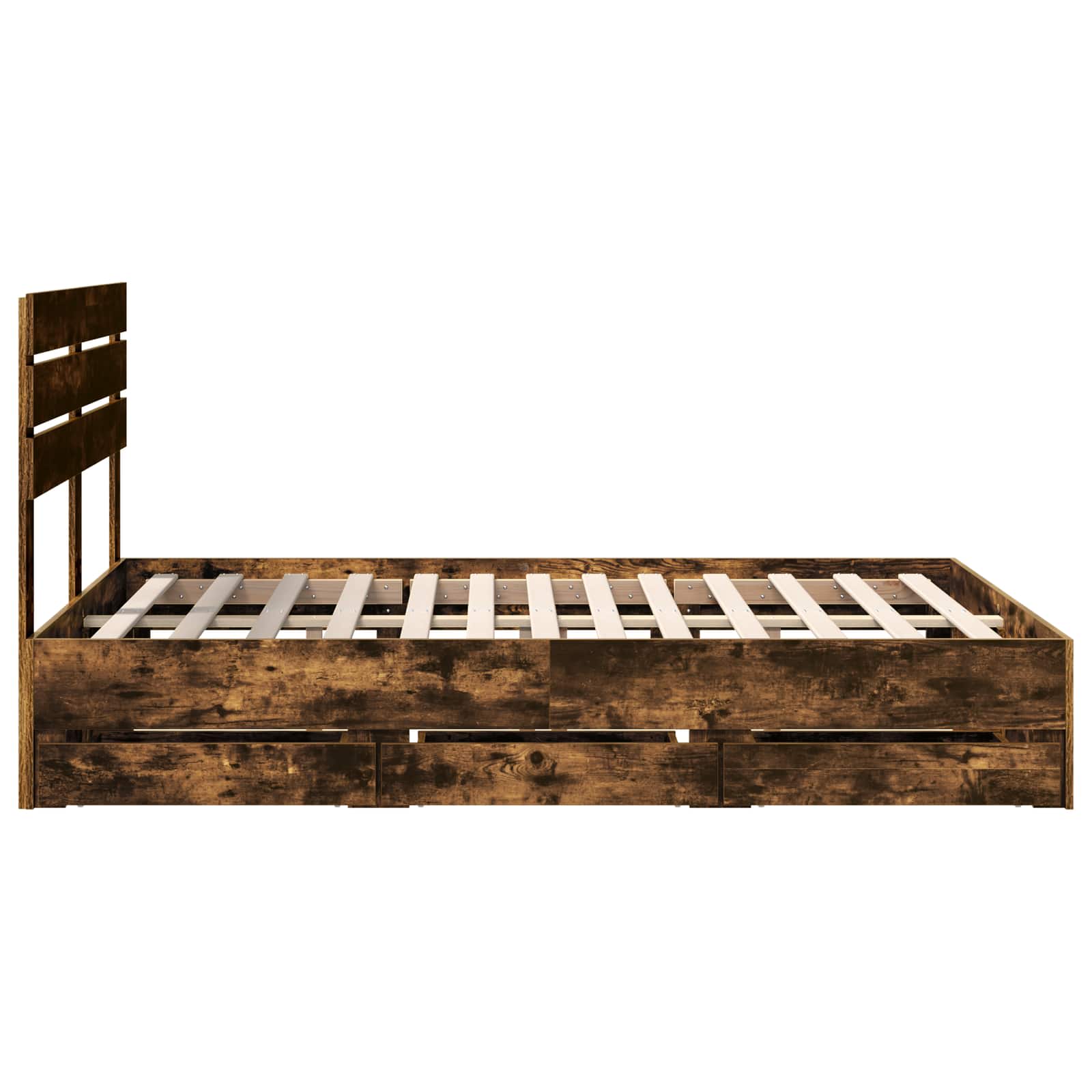 Bedframe met lade Gerookt eiken 140 x 200 cm Ingenieurshout