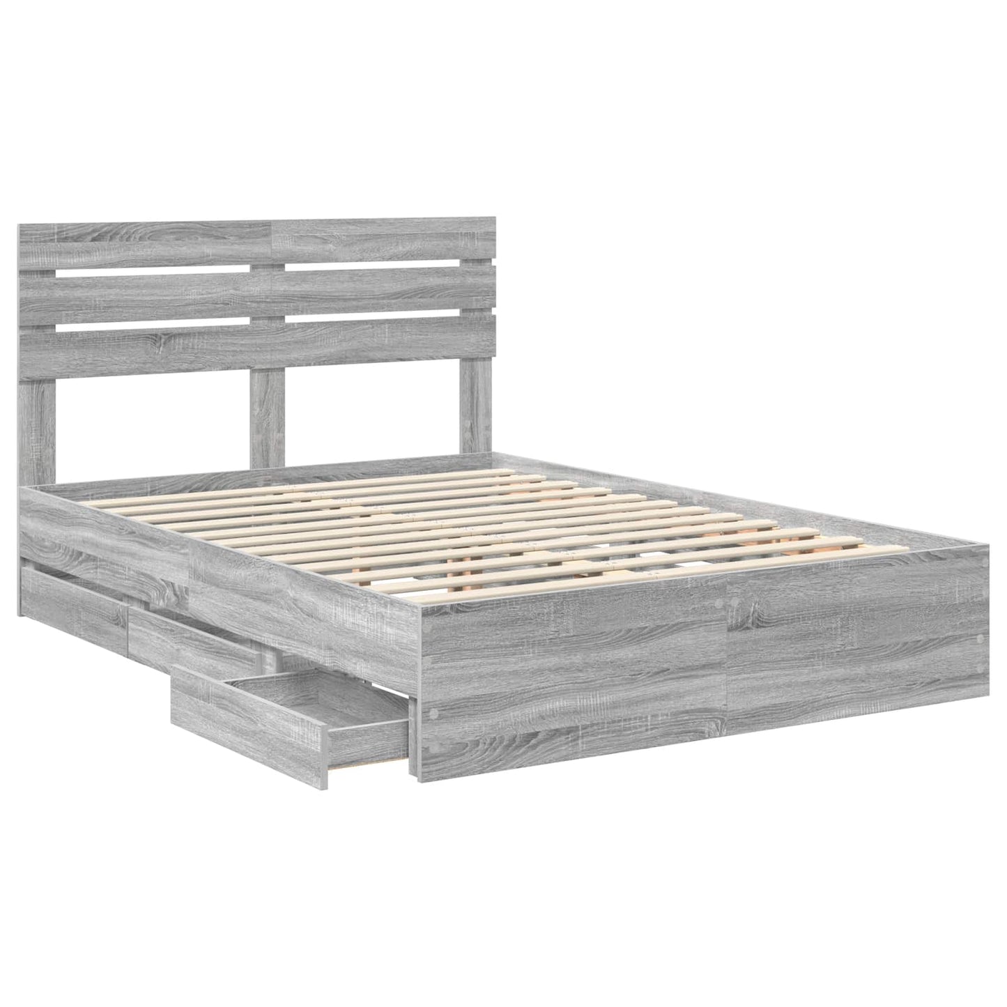 Bedframe met lade Grijs Sonoma 140 x 200 cm Ingenieurshout