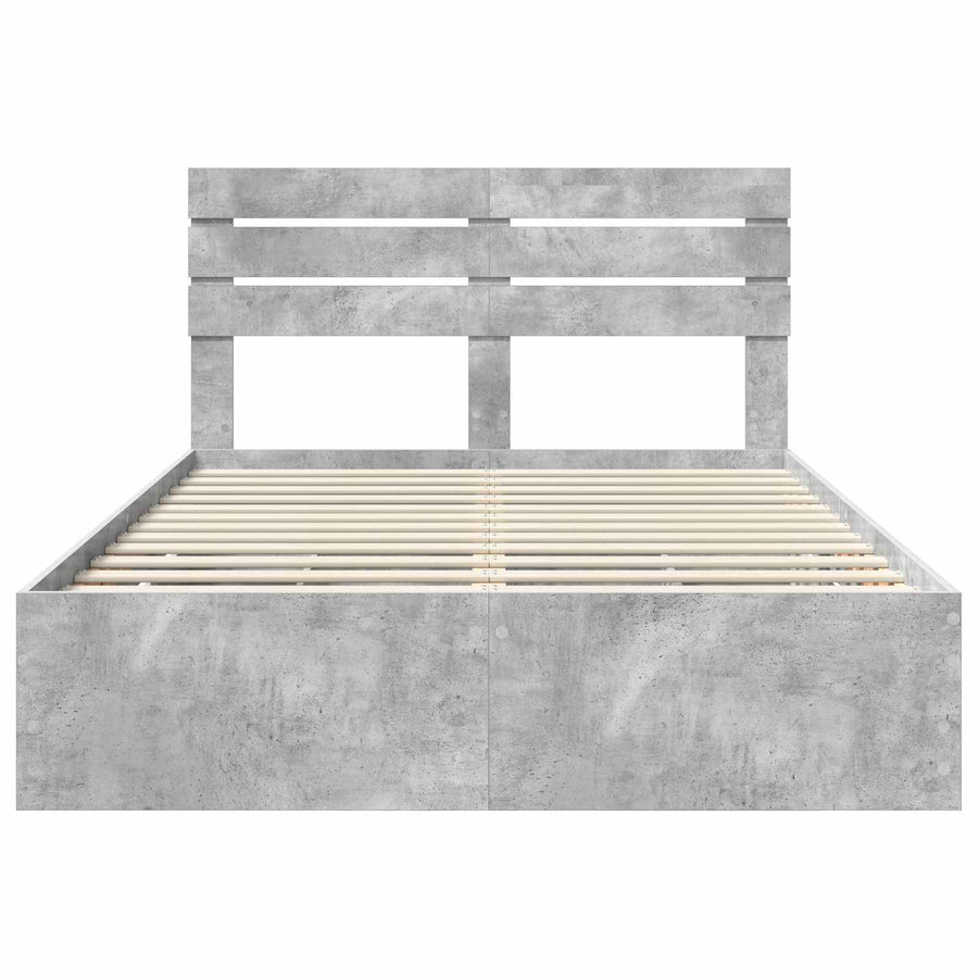 Bedframe met lade Beton Grijs 140 x 190 cm Ingenieurshout