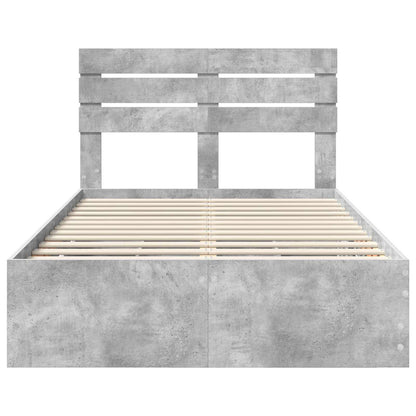 Bedframe met lade Beton Grijs 135 x 190 cm Ingenieurshout