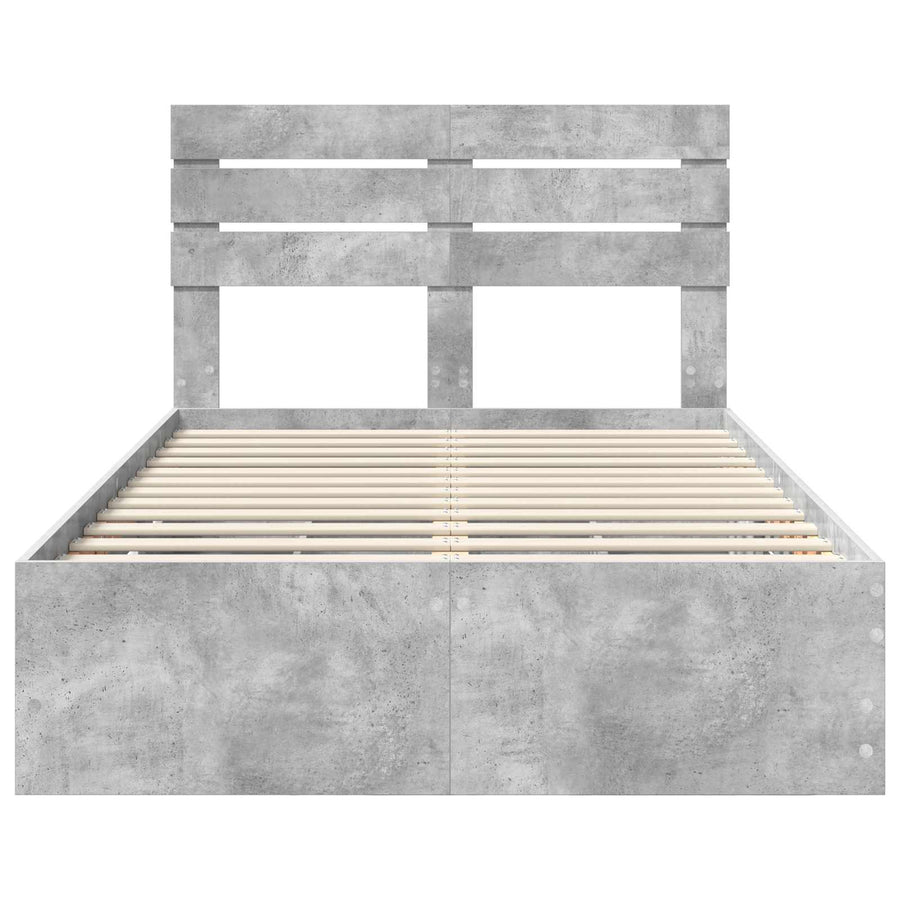 Bedframe met lade Beton Grijs 135 x 190 cm Ingenieurshout