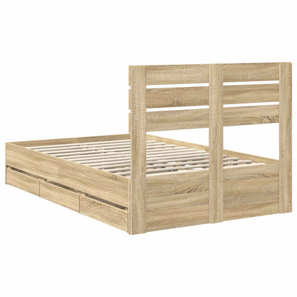 Bedframe met lade Sonoma Eiken 120 x 200 cm Ingenieurshout