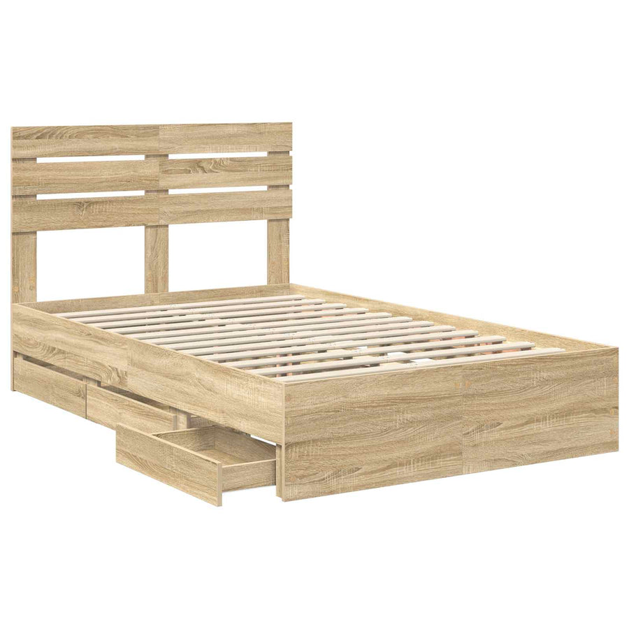 Bedframe met lade Sonoma Eiken 120 x 190 cm Ingenieurshout