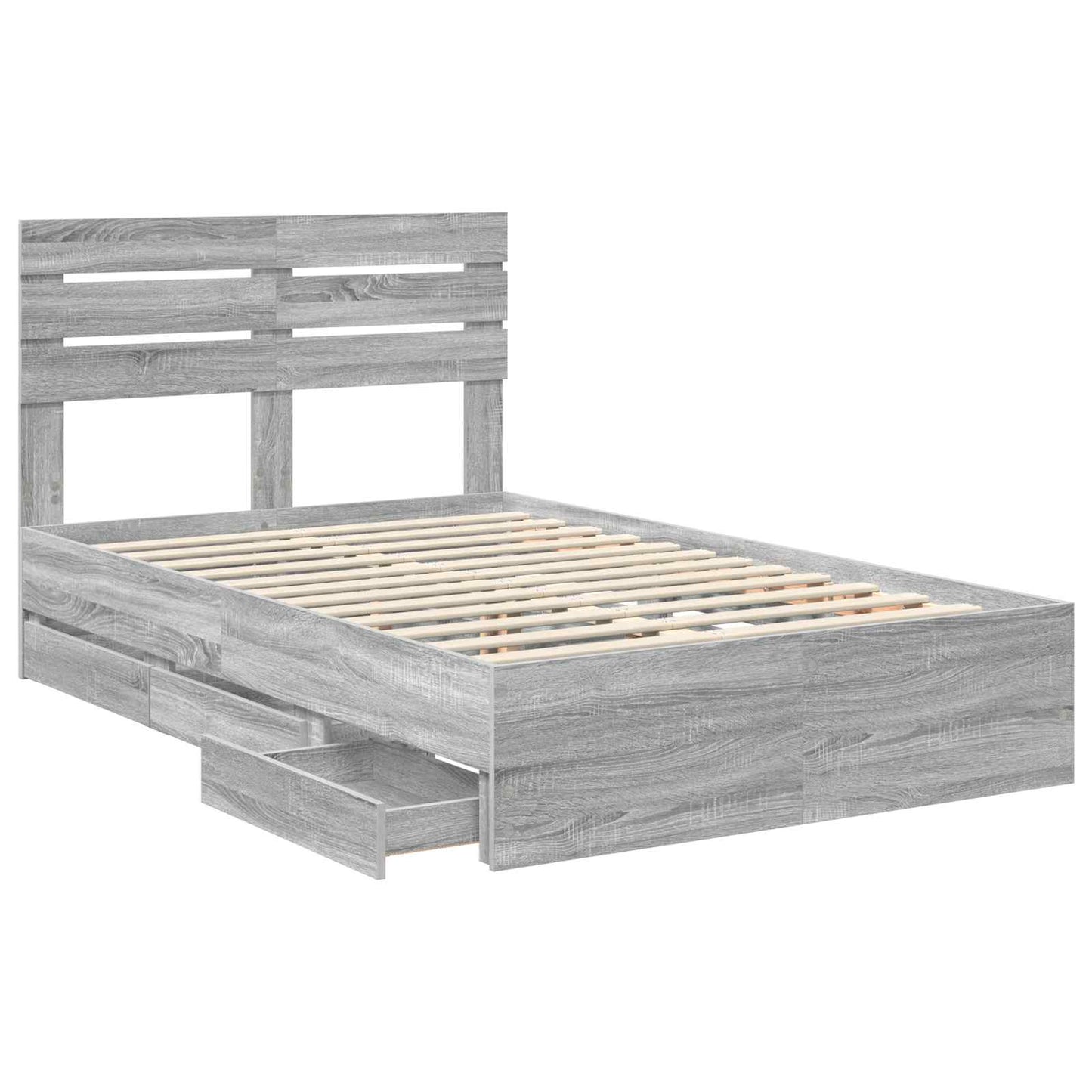 Bedframe met lade Grijs Sonoma 120 x 190 cm Ingenieurshout