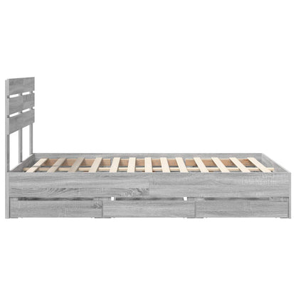 Bedframe met lade Grijs Sonoma 120 x 190 cm Ingenieurshout