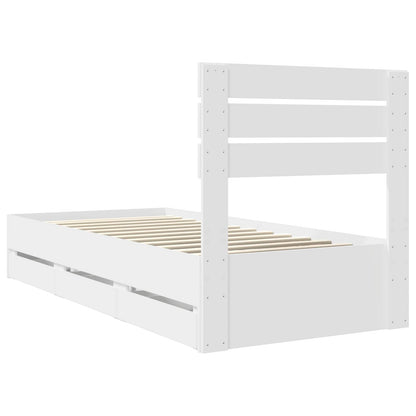 Bedframe met lade met opslag Wit 100 x 200 cm Ingenieurshout