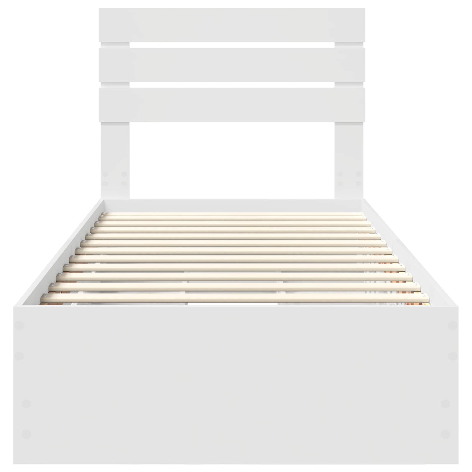 Bedframe met lade met hoofdeinde Wit 90 x 200 cm Ingenieurshout