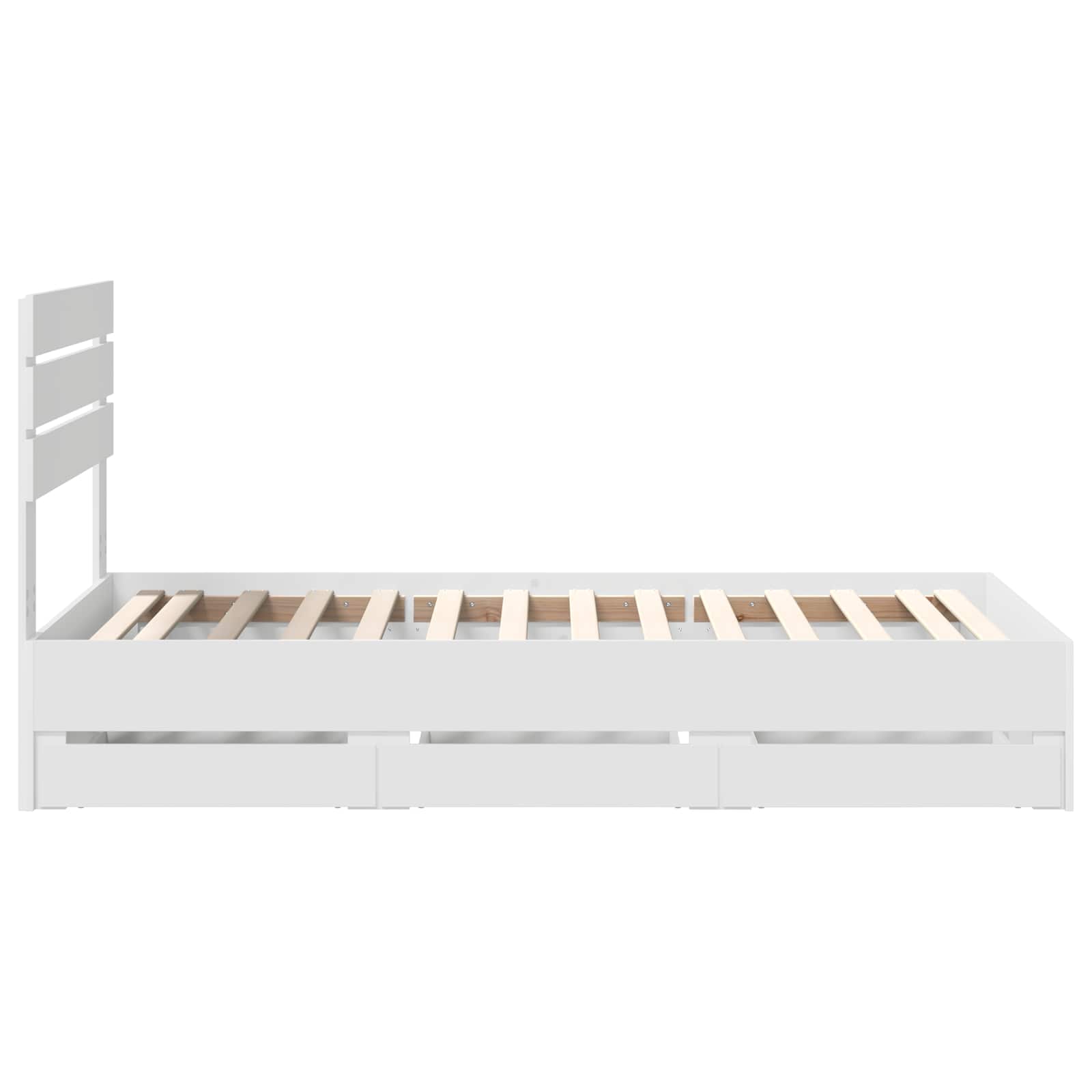 Bedframe met lade met hoofdeinde Wit 90 x 200 cm Ingenieurshout