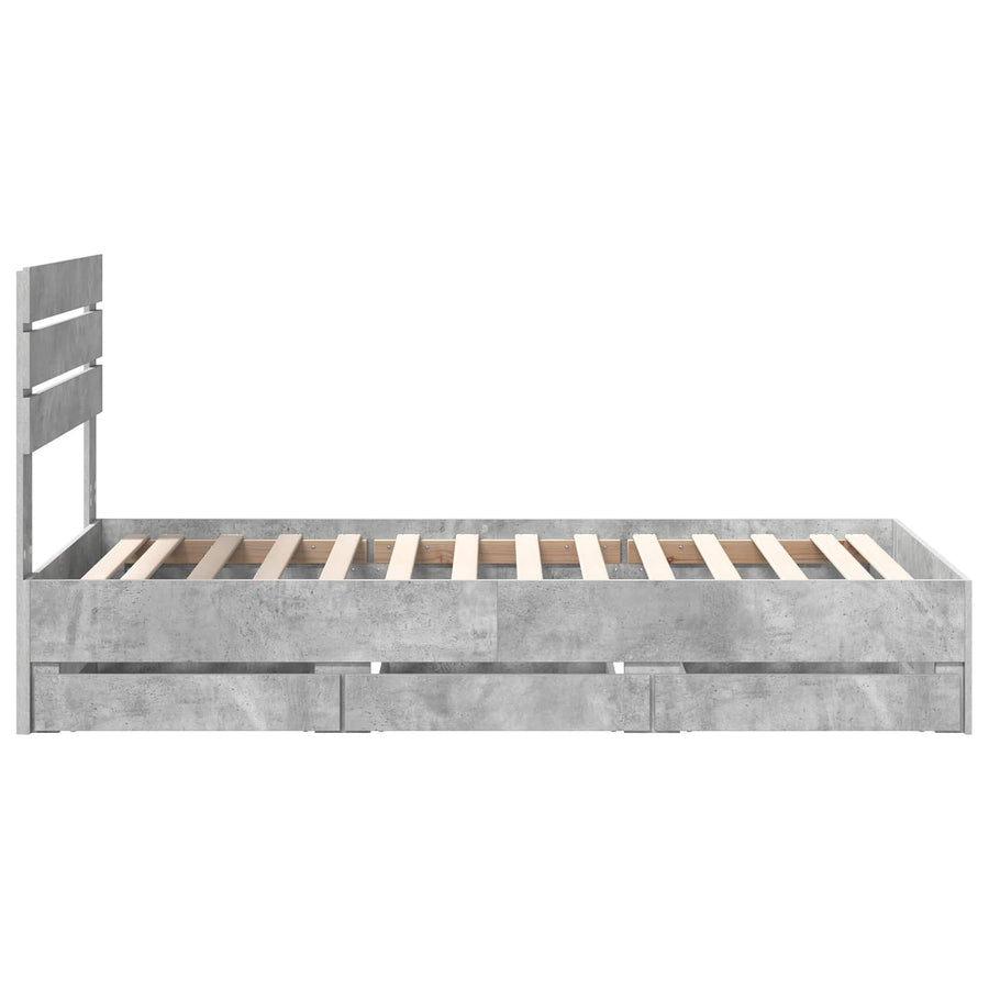 Bedframe met lade Beton Grijs 90 x 200 cm Ingenieurshout