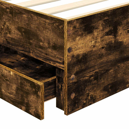 Bedframe met lade Gerookt eiken 90 x 200 cm Ingenieurshout
