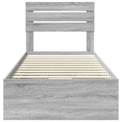 Bedframe met lade Grijs Sonoma 90 x 200 cm Ingenieurshout