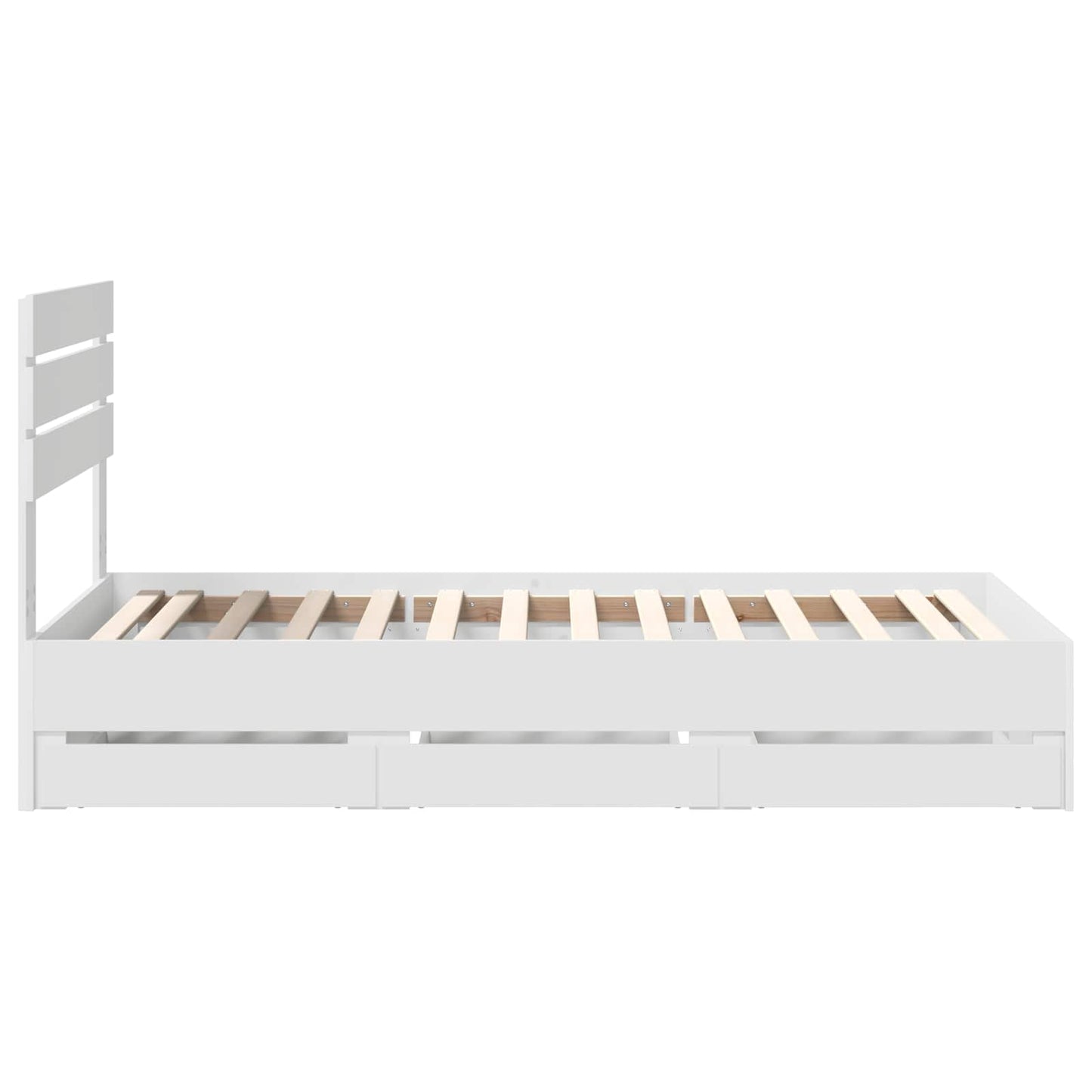 Bedframe met lade met hoofdeinde Wit 90 x 190 cm Ingenieurshout