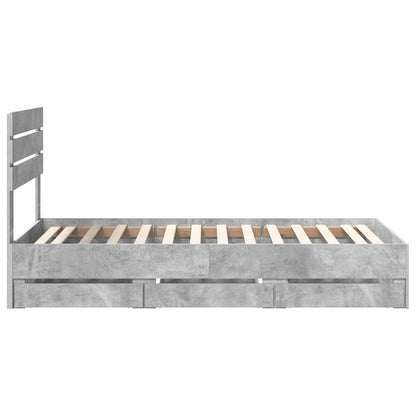 Bedframe met lade Beton Grijs 90 x 190 cm Ingenieurshout