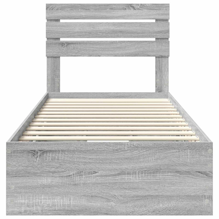 Bedframe met lade Grijs Sonoma 90 x 190 cm Ingenieurshout