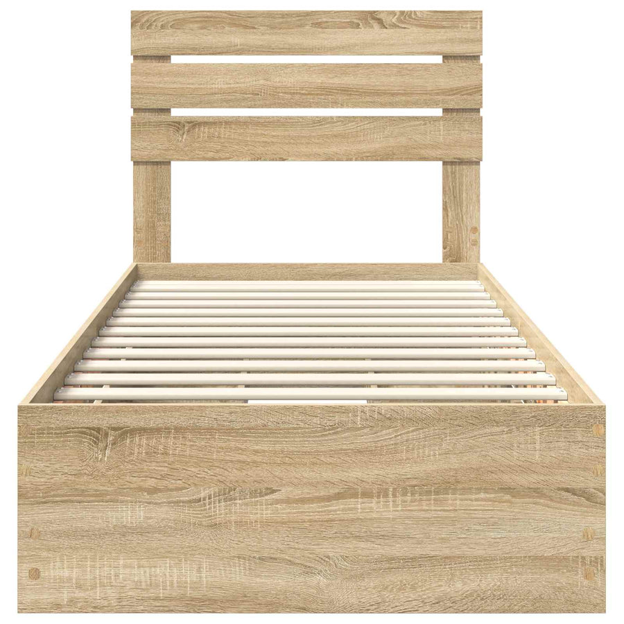 Bedframe met lade Sonoma Eiken 75 x 190 cm Ingenieurshout