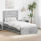 Bedframe met lade beton grijs 75x190 cm