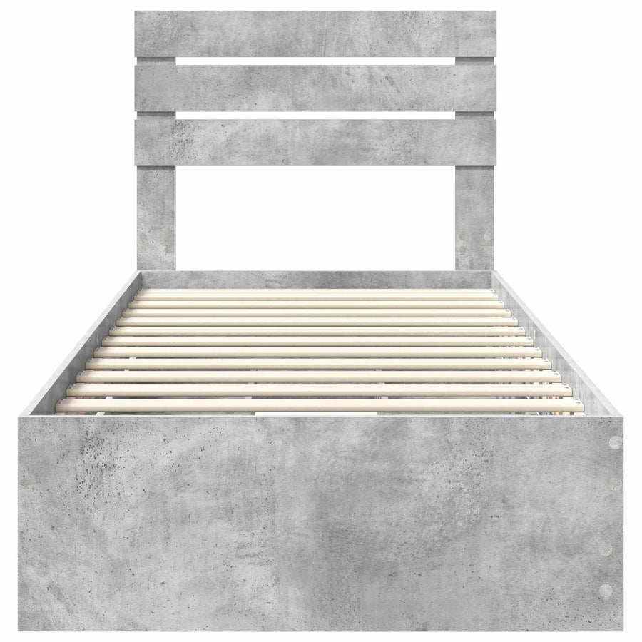 Bedframe met lade Beton Grijs 75 x 190 cm Ingenieurshout
