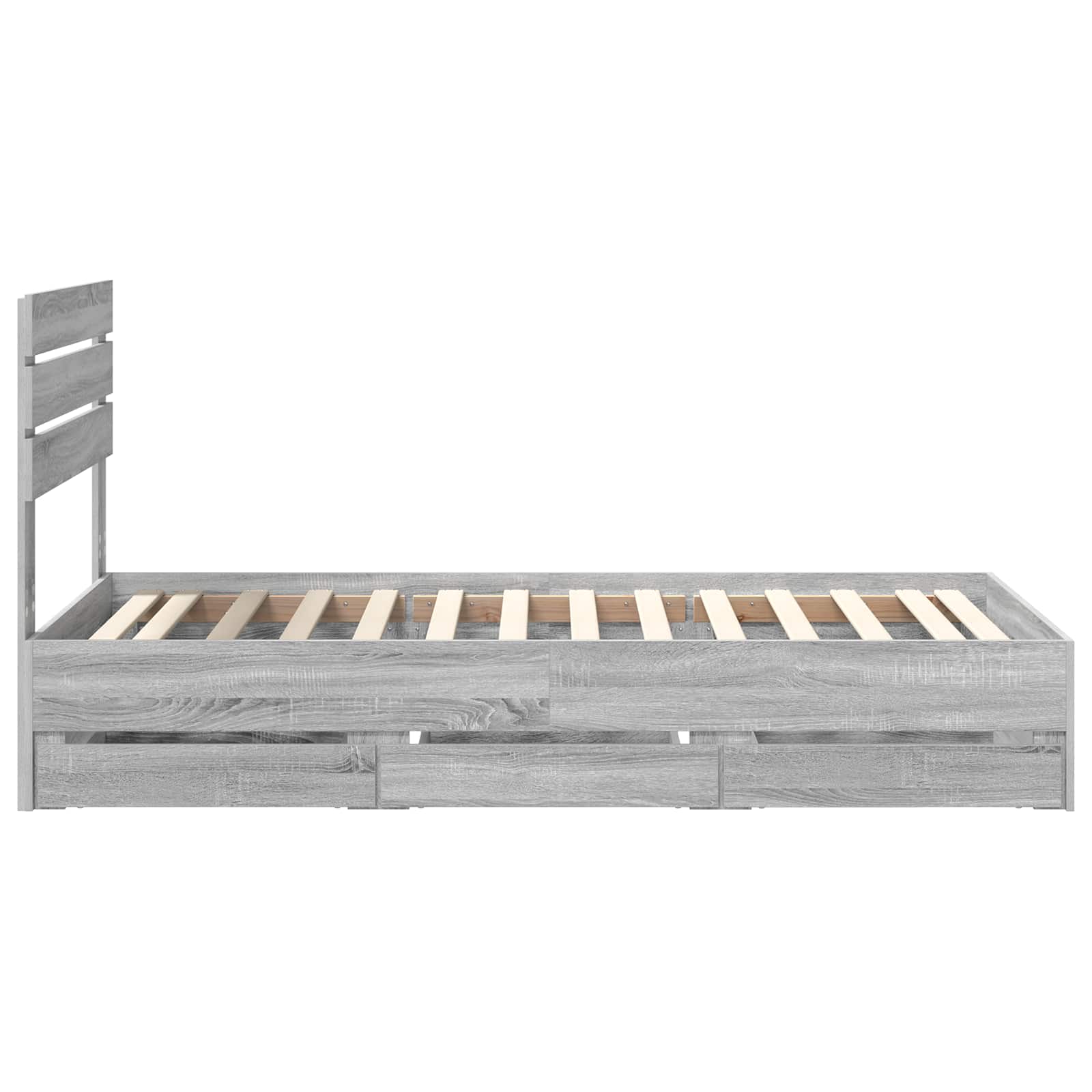 Bedframe met lade Grijs Sonoma 75 x 190 cm Ingenieurshout