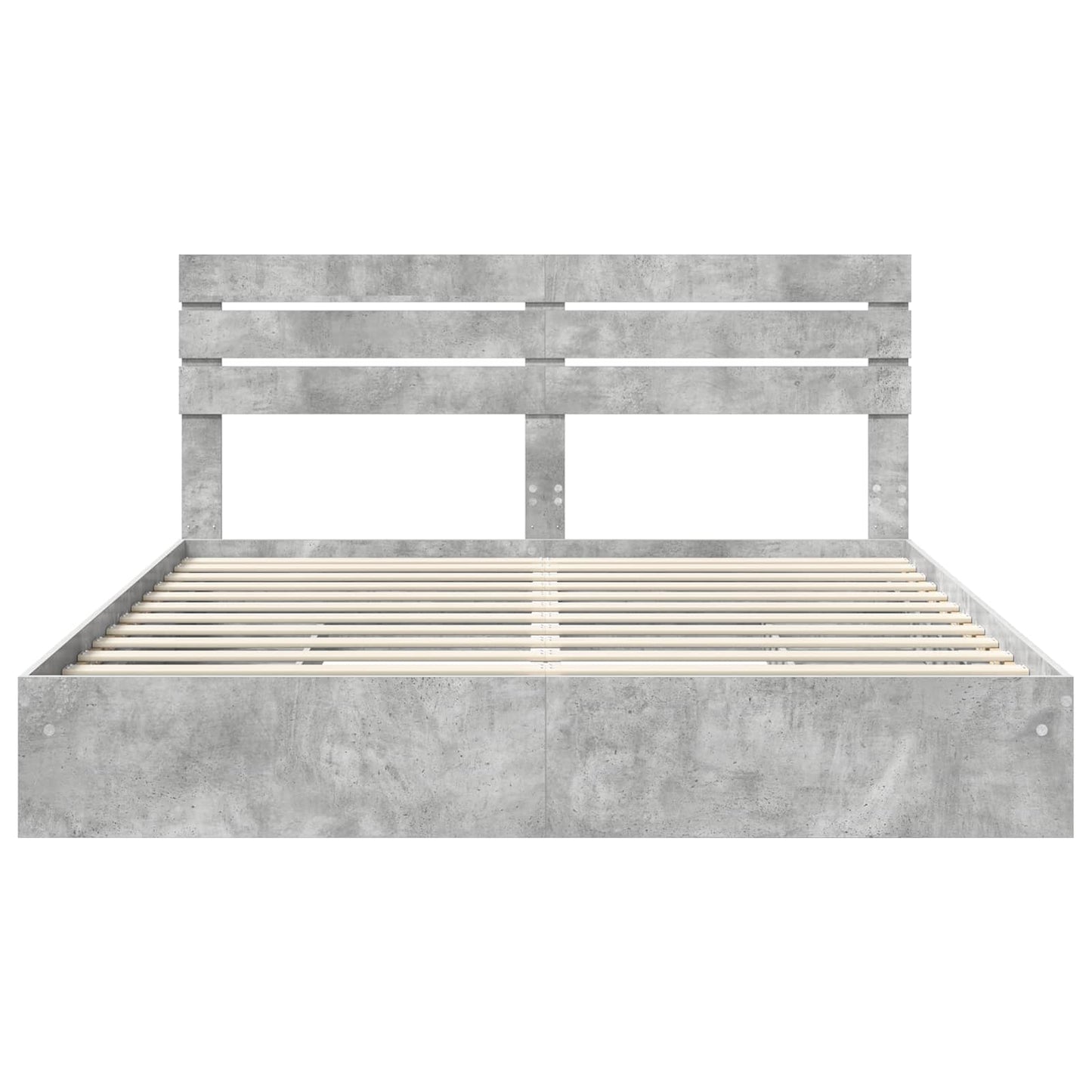 Bedframe met lade Beton Grijs 200 x 200 cm Bewerkt hout