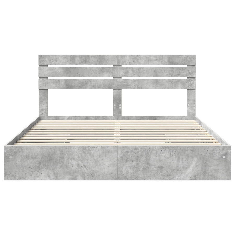 Bedframe met lade Beton Grijs 200 x 200 cm Bewerkt hout
