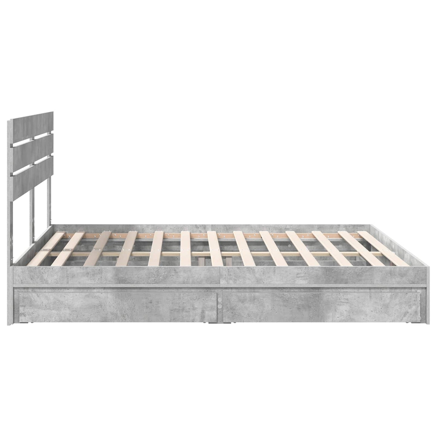 Bedframe met lade Beton Grijs 200 x 200 cm Bewerkt hout