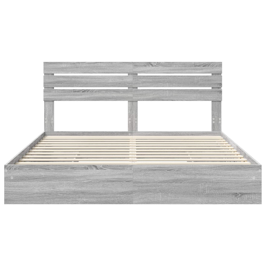 Bedframe met lade Grijs Sonoma 200 x 200 cm Bewerkt hout