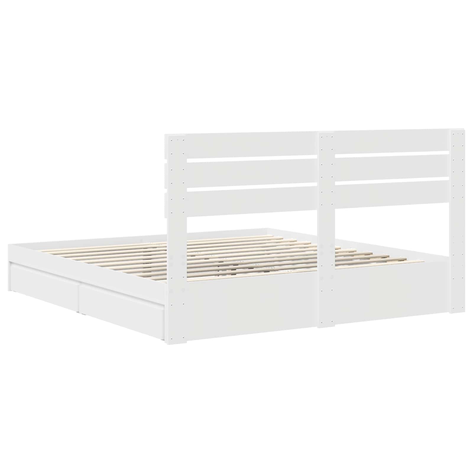 Opslag bed met hoofdeinde Wit 180 x 200 cm Bewerkt hout