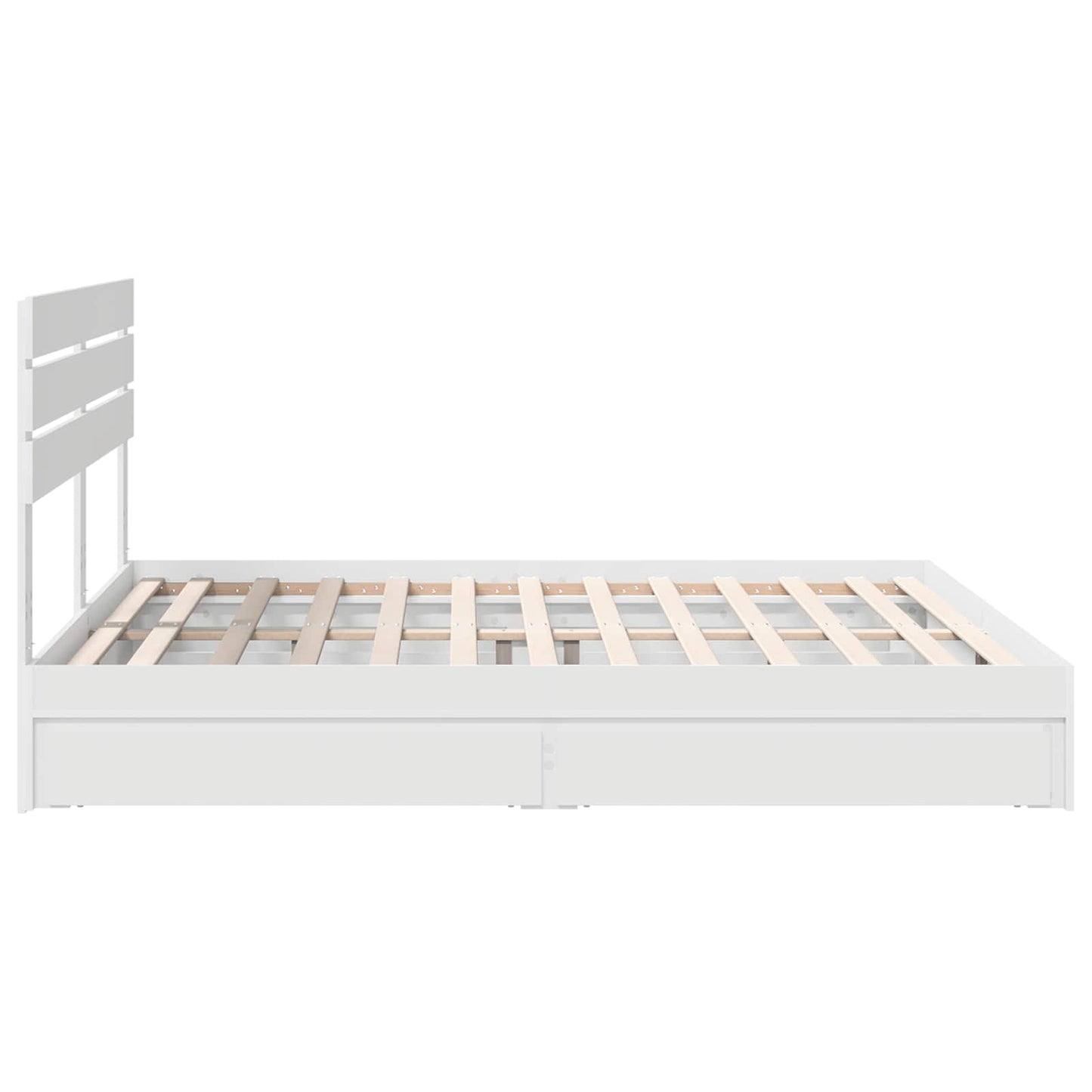 Opslag bed met hoofdeinde Wit 180 x 200 cm Bewerkt hout