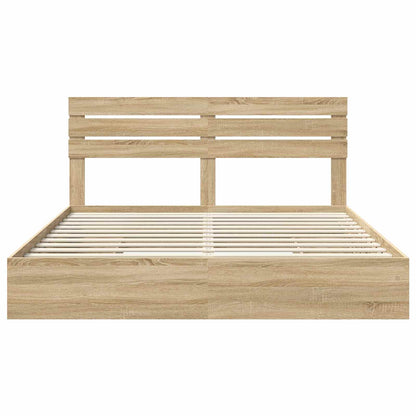 Opslag bed met lade Sonoma Eiken 180 x 200 cm Bewerkt hout