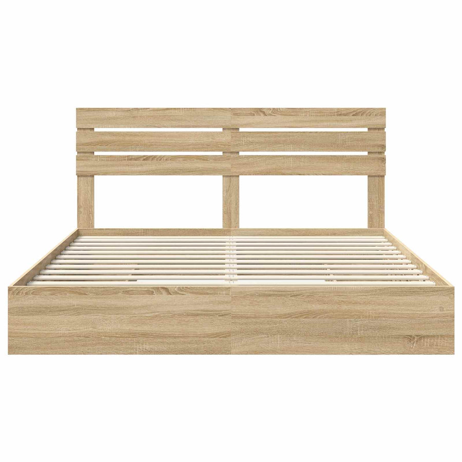 Opslag bed met lade Sonoma Eiken 180 x 200 cm Bewerkt hout
