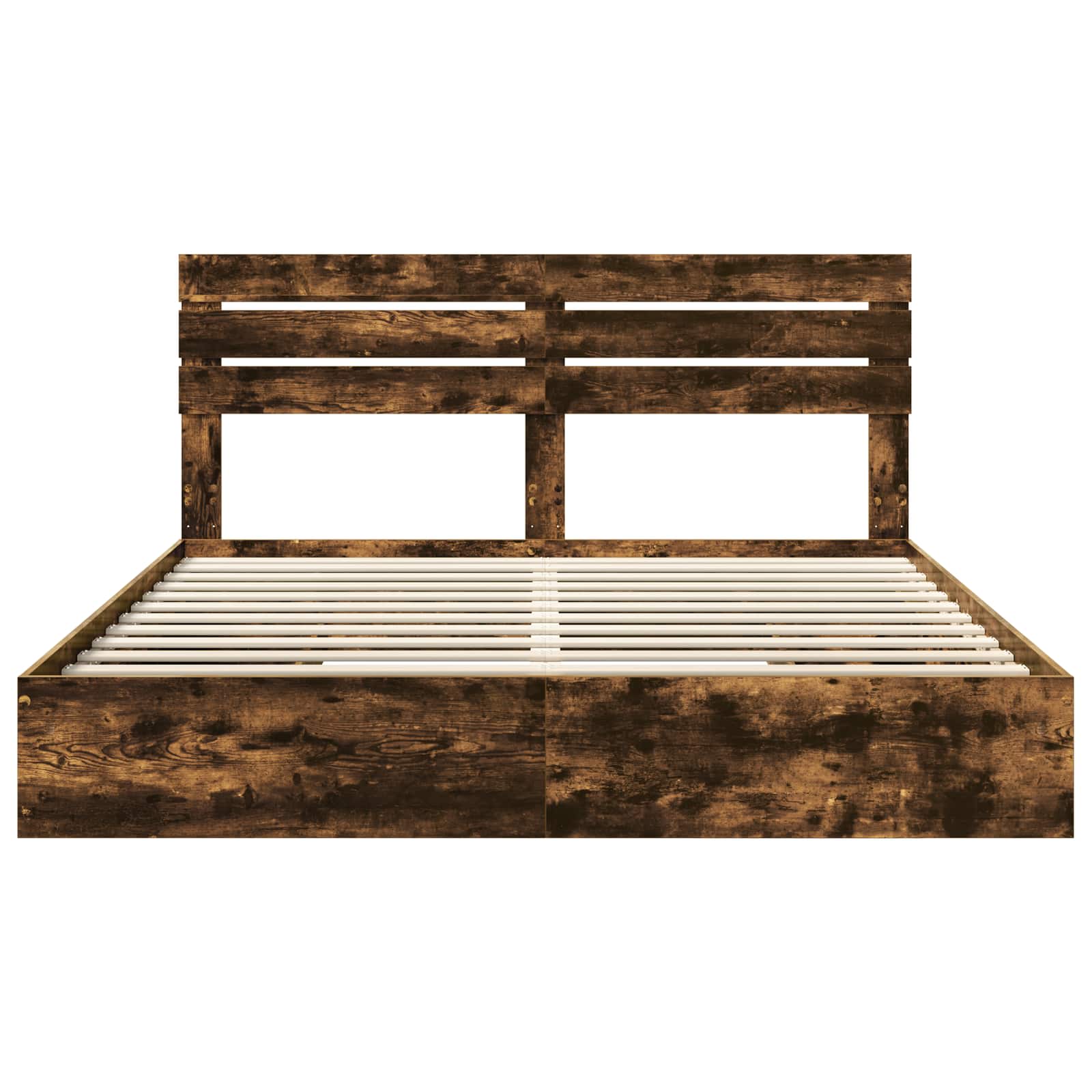 Opslag bed met lade Gerookt eiken 180 x 200 cm Bewerkt hout