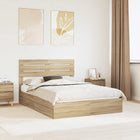Storage bed with drawer Sonoma Oak 160 x 200 cm Engineered wood