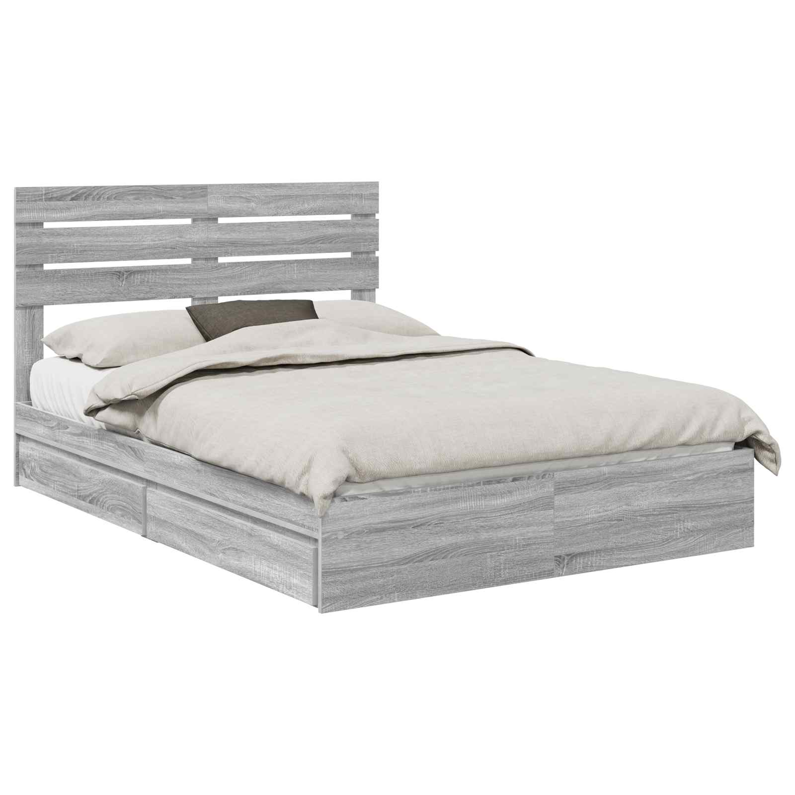 Bedframe met lade Grijs Sonoma 160 x 200 cm Bewerkt hout
