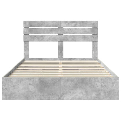 Bedframe met lade Beton Grijs 150 x 200 cm Bewerkt hout