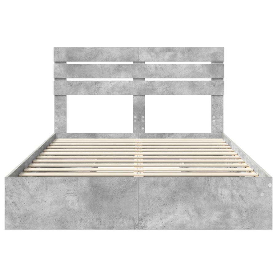 Bedframe met lade Beton Grijs 150 x 200 cm Bewerkt hout