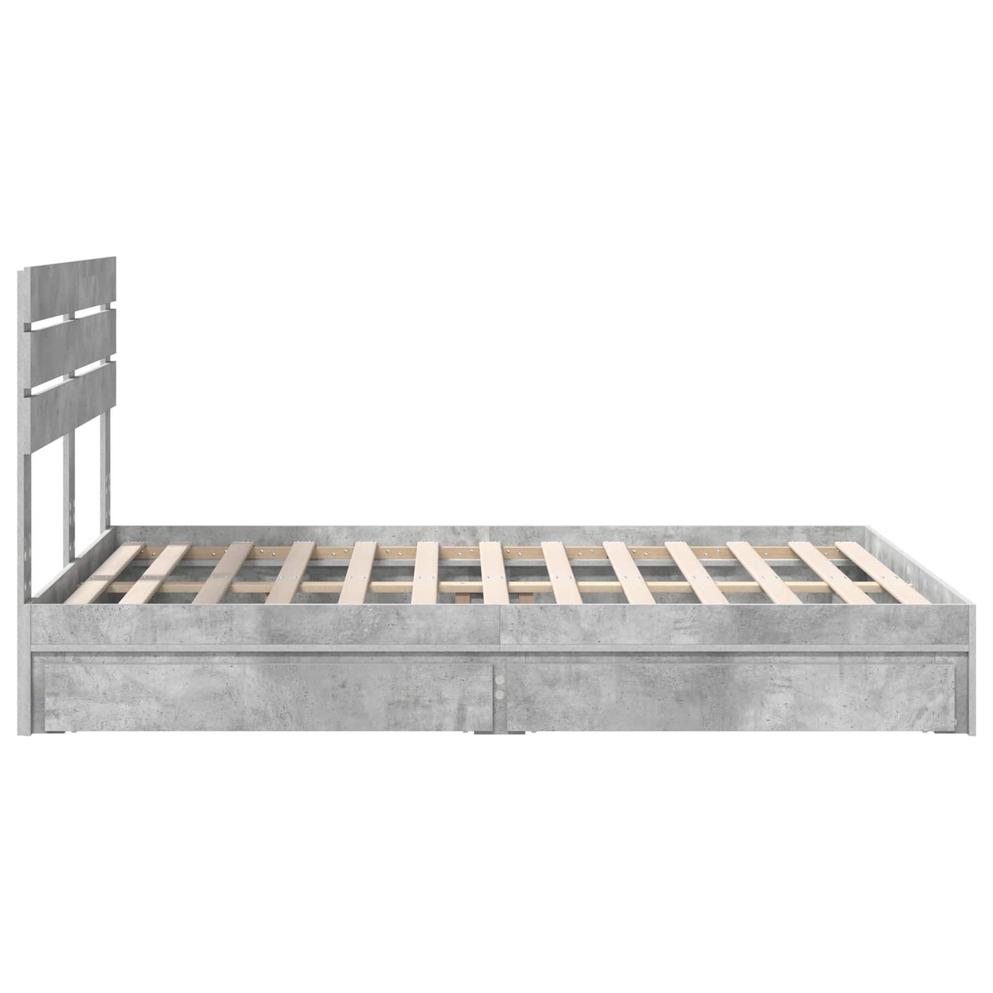 Bedframe met lade Beton Grijs 150 x 200 cm Bewerkt hout