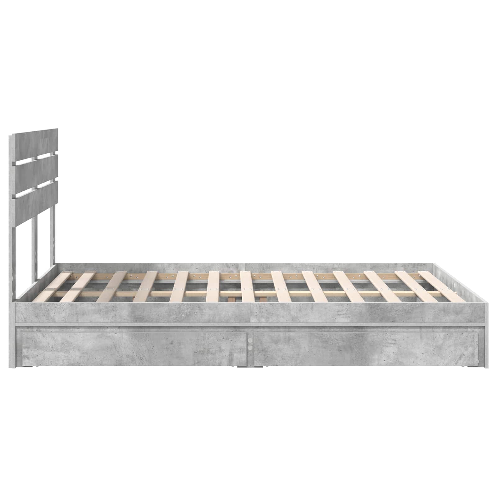 Bedframe met lade Beton Grijs 150 x 200 cm Bewerkt hout