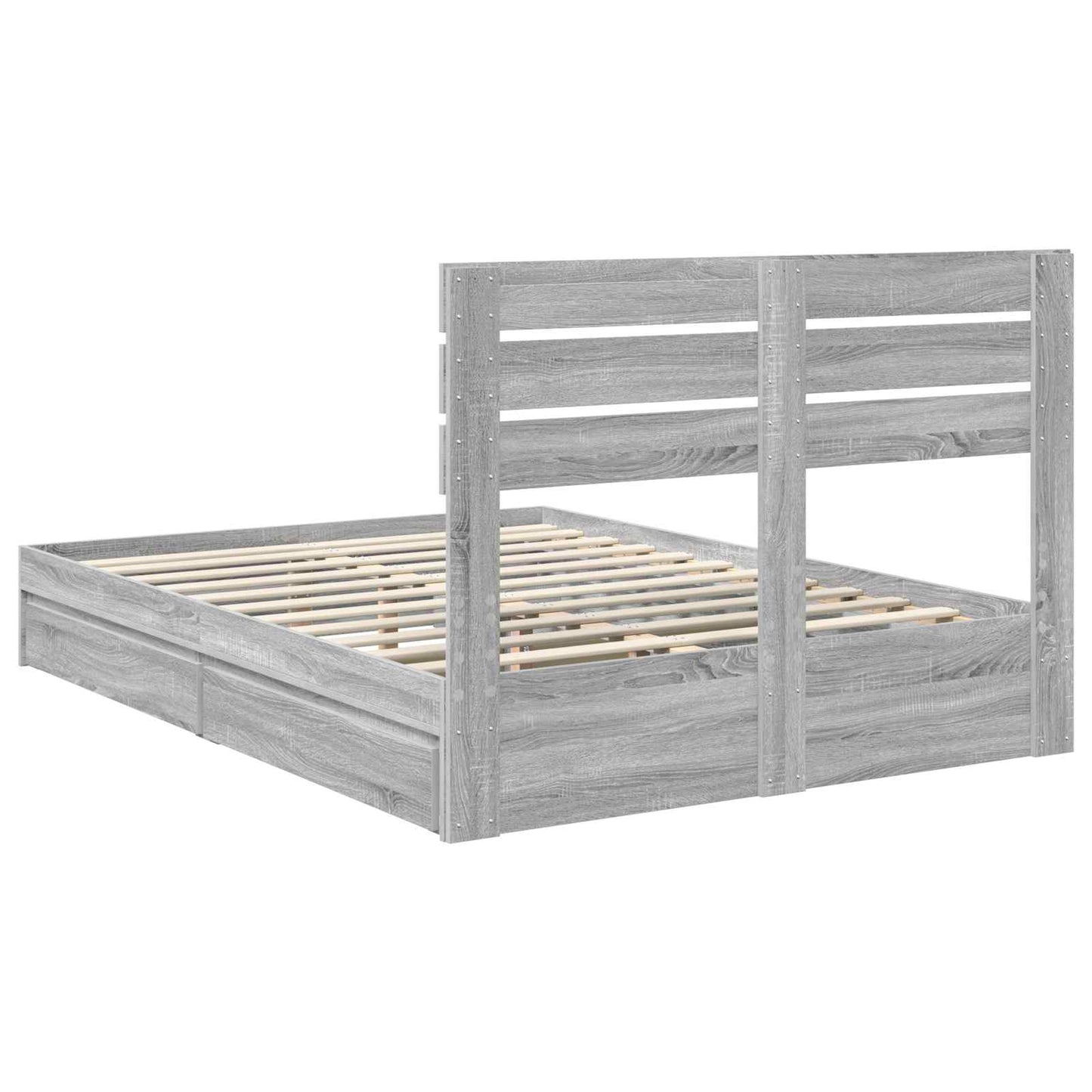 Bedframe met lade Grijs Sonoma 150 x 200 cm Bewerkt hout