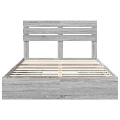 Bedframe met lade Grijs Sonoma 150 x 200 cm Bewerkt hout