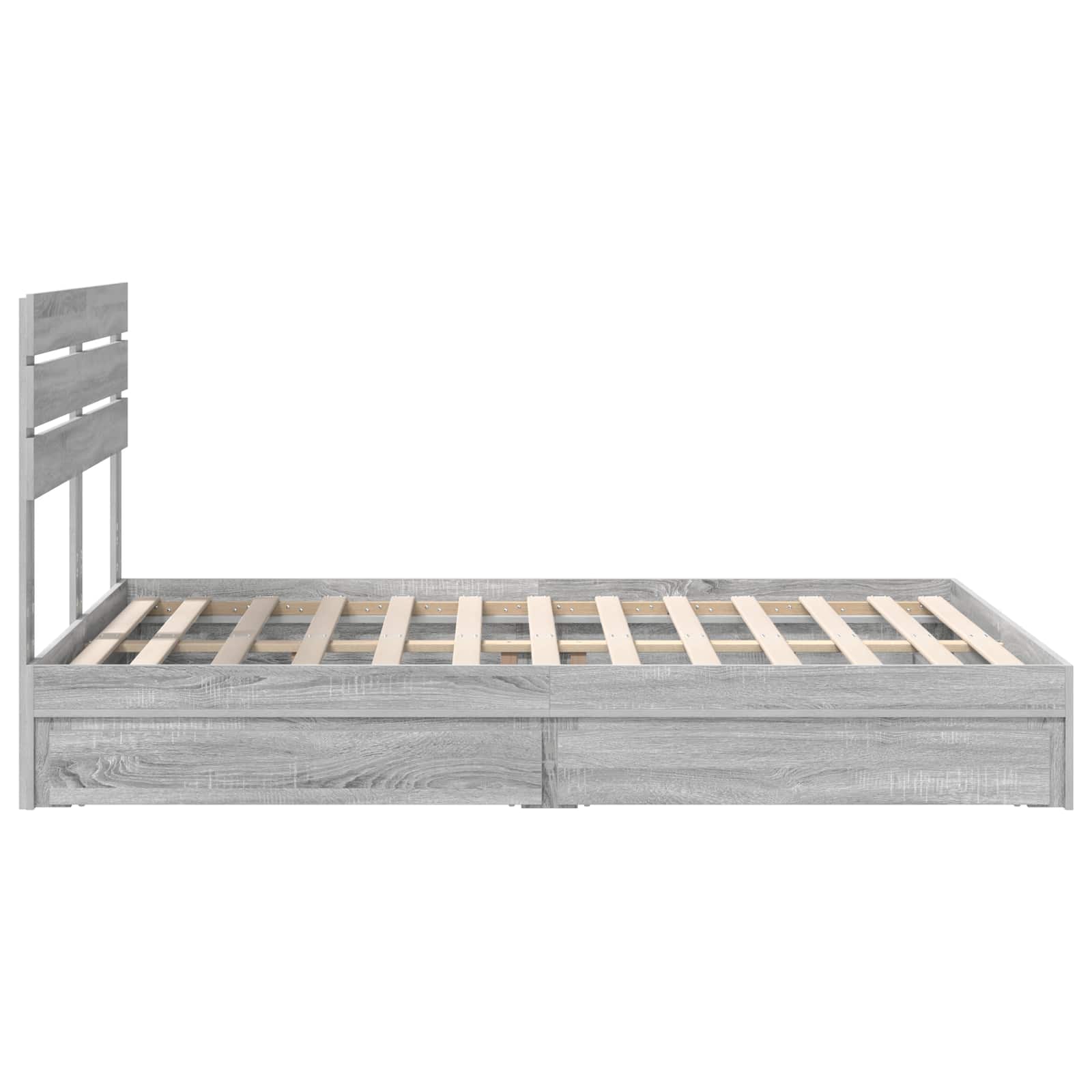 Bedframe met lade Grijs Sonoma 150 x 200 cm Bewerkt hout